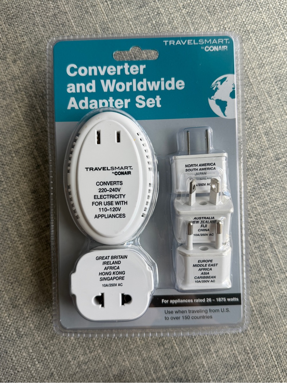 Travelsmart by Conair Travel Converter and Worldwide Adapter Set